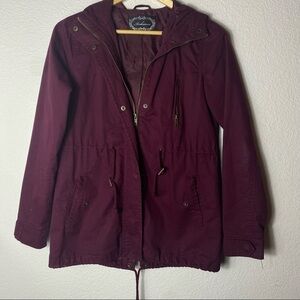 Ambiance Maroon Military Jacket Size: Small